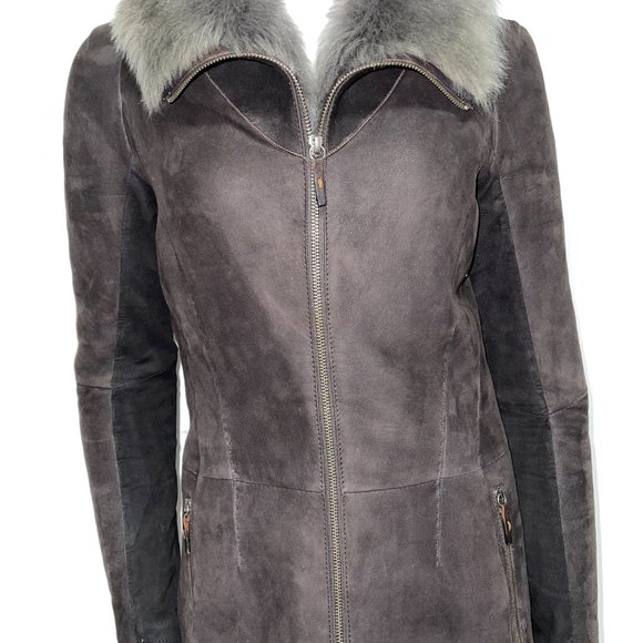 VESPUCCI SHERLING leather coat - Picture 8 of 11